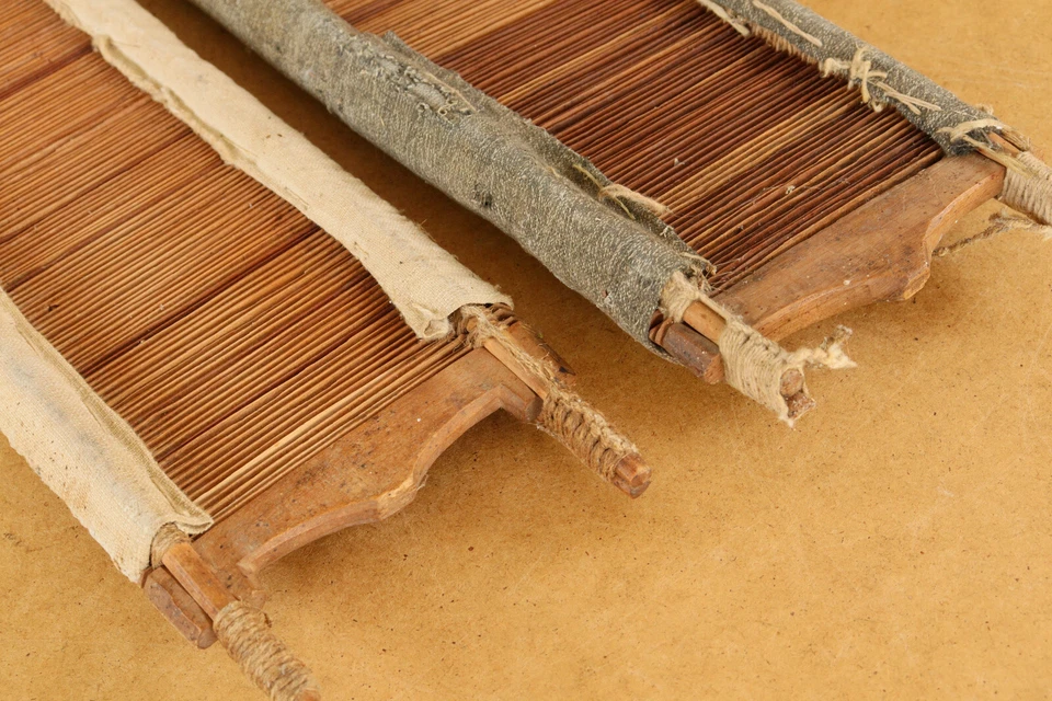 Vintage Decoration Weaving Loom Primitive Antique Wooden Reeds Farmhouse 19th - Image 2 of 4