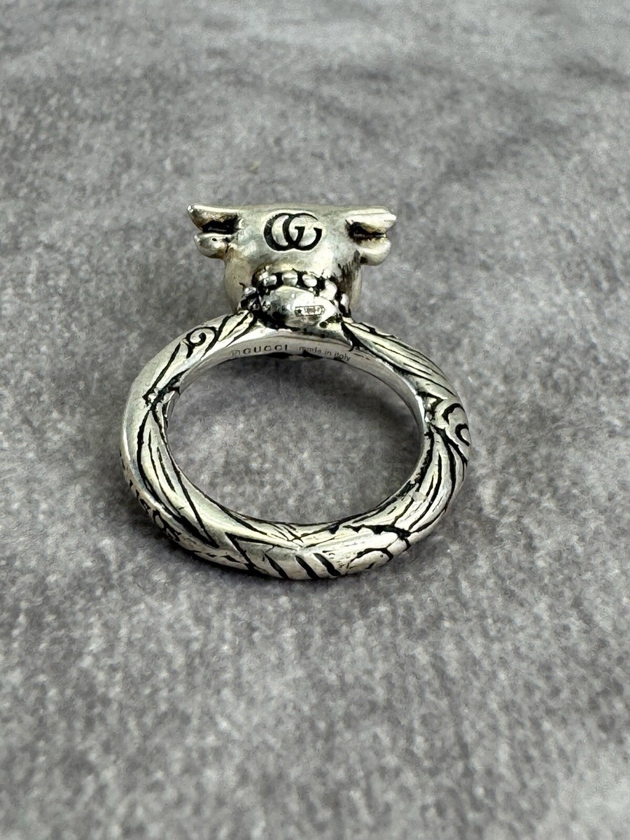 Gucci .925 Silver Anger Forest Bull Ring | eBay