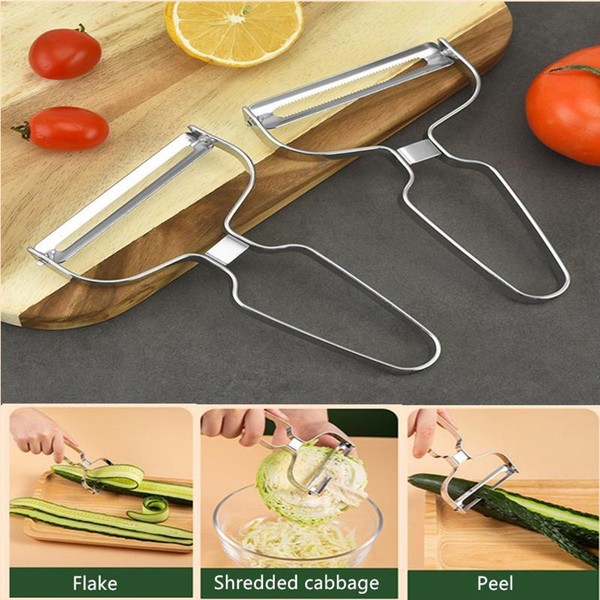 Pelador de acero inoxidable para verduras y frutas, rallador de repollo, cortador de patatas