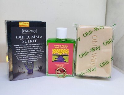 JABON QUITA MALA SUERTE PERFUME ABRE CAMINO FEROMONAS ORACION Y AMULETO INCLUIDO