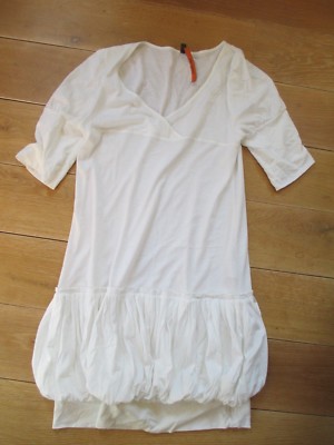 Robe Tunique Blanche Cop-Copine - Taille 38, Style évasé, Longueur Genou, Matière Lyocell/coton, Occasion Très Bon état
