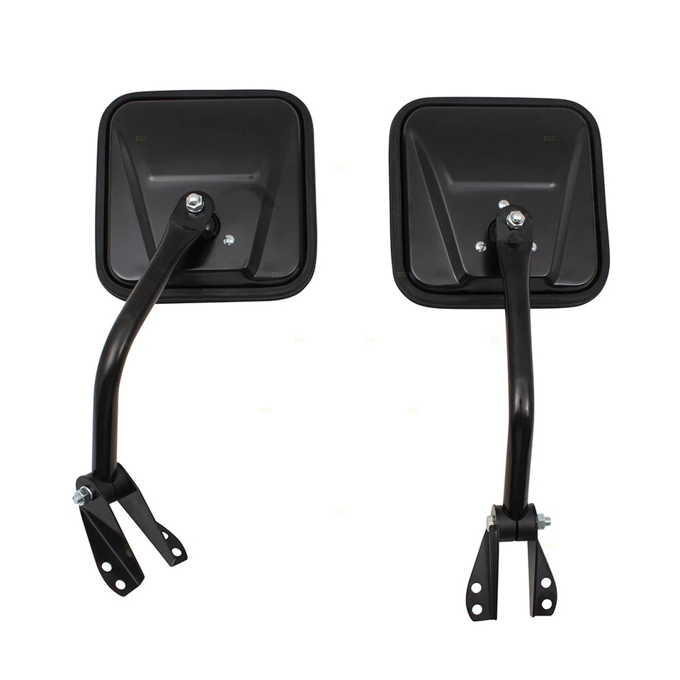 Espejo manual compatible con 1959-1983 CJ5 6,75" X 6,75" juego montado en bisagra de parabrisas Foto 3 de 4