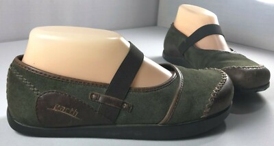 Earth Allure Mary Jane Shoes Womens Green Brown Flats Size 6.5 B