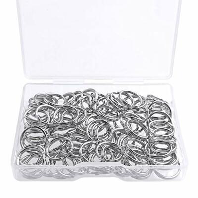 Split Ring, Key Rings Keychain Ring, Craft Metal Ring 12mm, 15mm, 18mm, 100-Pack