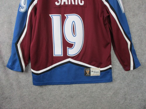 Camiseta Colorado Avalanche Joe Sakic #19 para hombre pequeña W44 pulgadas azul rojo fútbol americano - Imagen 19 de 21