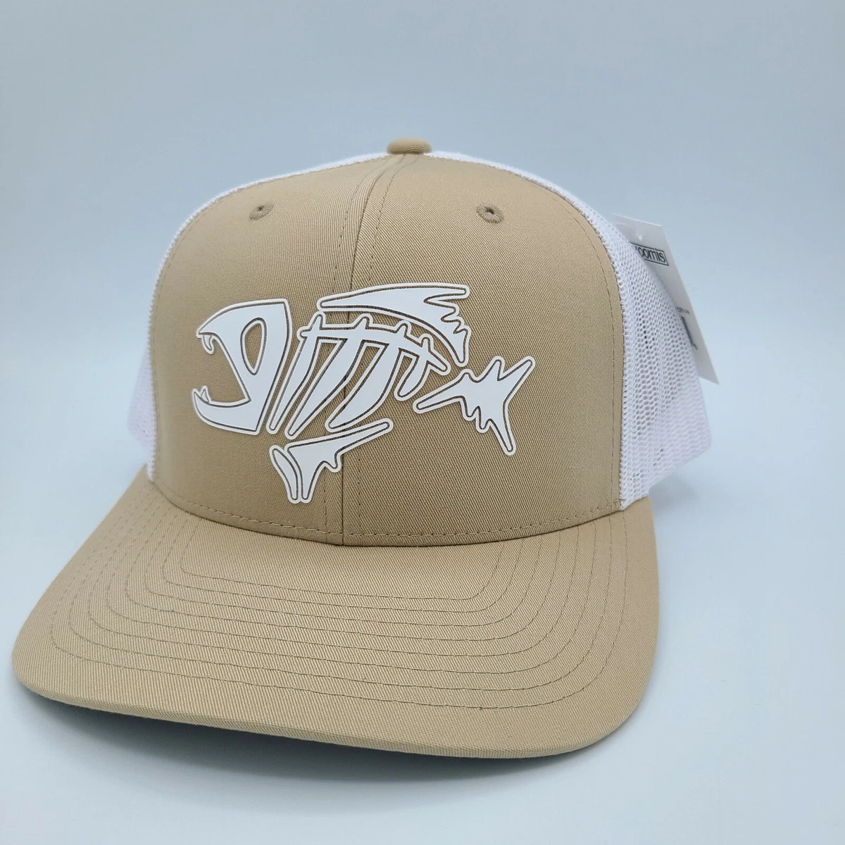 G.Loomis Fishing Cap Snapback Khaki Tan White Bone Skeleton Mesh Trucker Hat