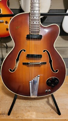 1956 Hofner President Electric Guitar 2 Pickup Cutaway Sunburst Nice Shape W/HSC