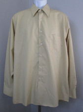 Arrow Brown/Tan Dress Shirt Mens Size L Chest 50 Poplin Wrinkle Free LS 32864