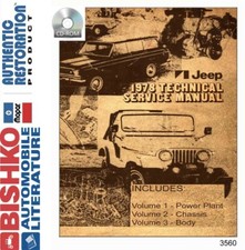 1978 Jeep CJ Wrangler Scrambler Shop Service Repair Manual CD Engine Drivetrain