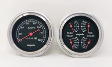 1947 1948 1949 1950 1951 1952 1953 Chevy Truck 5" Gauge Dash Panel Set Black