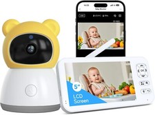 XPJ Smart WiFi Video Baby Monitor 2K HD Camera 5in Color Display Night Vision