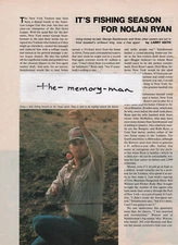 Nolan Ryan fishing 1979 Picture Article 2 Page Clipping free agent
