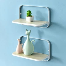 Arlington Floating Shelves Set Of 2 | Folding Display Wall Shelves | Walnut Grai