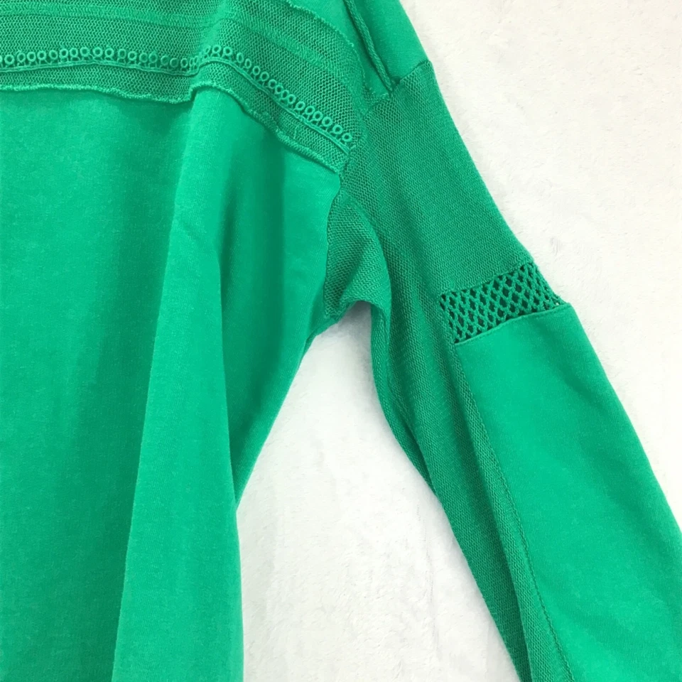 Sudadera Tru Craft/Dobladillo Crudo Adornado Verde Manga Larga/Talla M Foto 3 de 4