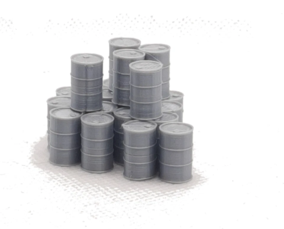 WPD N Gauge Grey 45 Imp Gal Barrels Model Railway Scenery