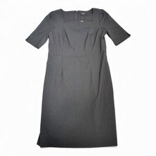 Ann Taylor Black Square-Neck Sheath Dress Size 12