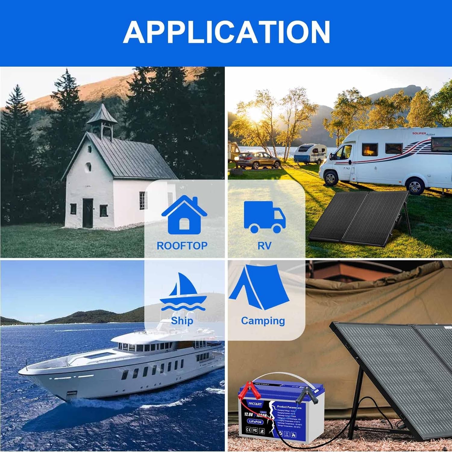 100 Watt 12 Volt Foldable Solar Panel Suitcase Portable RV Camping Solar Charger