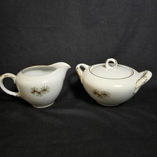 Fukagawa Arita Japan Pine Cone Pattern 904 Creamer Covered Sugar Bowl Hand Paint