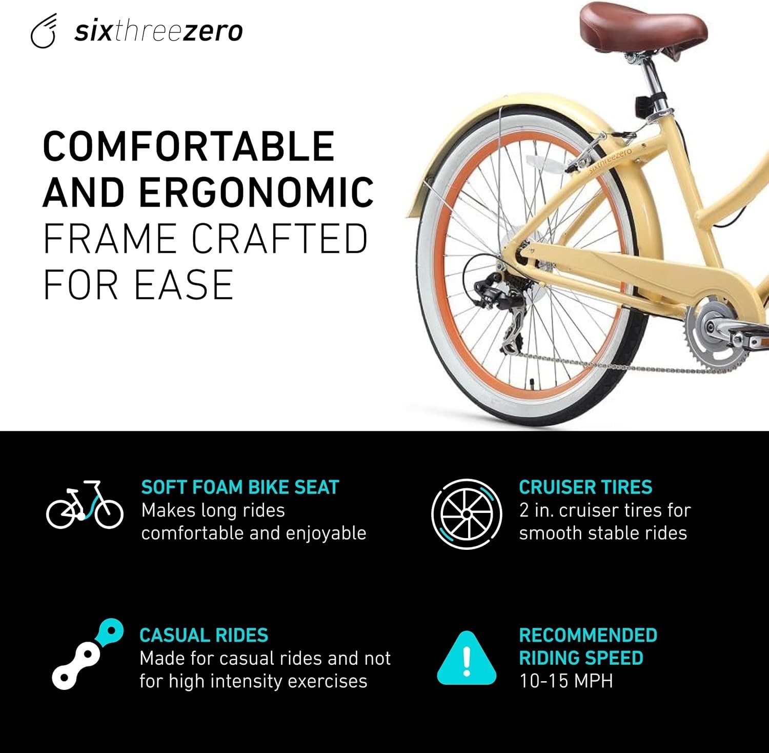 Comfortable 7-Speed EVRYjourney Women's Step-Through Cruiser Bike for All Rides