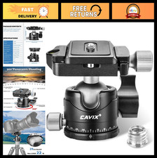 360  Swivel Tripod Ball Head with Quick Release Plate, 22lb Load Capacity