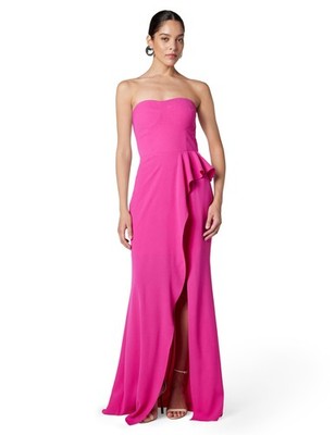 Women's Kai Crepe, Maxi, Bodycon, Sweetheart Neck Dress, Fuchsia, XXLarge