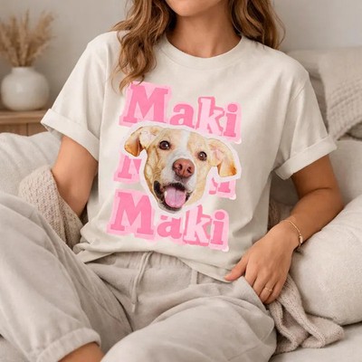Custom Pet Photo Name Retro Comfort Tee Personalized Dog Cat Lover Gift