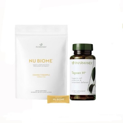 NuSkin Nu Biome Gut Health Pre Postbiotics Caffeine  Free + TeGreen 97 30ct