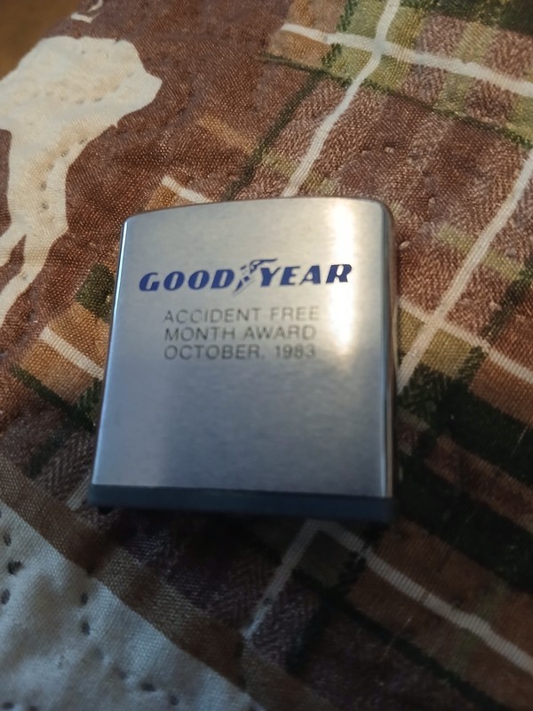 Vintage 1983 METAL Goodyear Tires Award Measuring Tape. No Accidents!