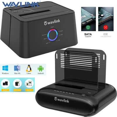Wavlink 2.5 3.5 Zoll HDD SSD Hard Drive Dockingstation USB C/A to SATA zu 20TB