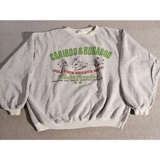 SISLEY Large Female Grey Cariboo Bugaboo Winter Paradise Graphic Sweatshirt Top