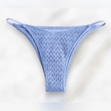 NWOT Hollister High Leg Cheekiest Crochet Blue Bikini Bottom Sz XL