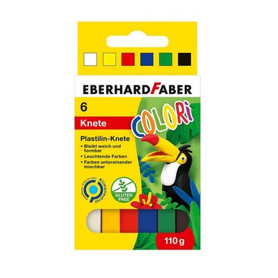 Eberhard Faber Colori Plastilin-Knete im Kartonetui 6 Farben