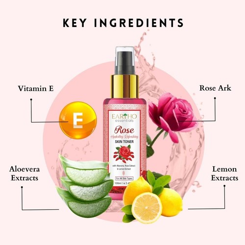 Eartho Essentials Rose Hydrating Refreshing Toner For All Skin Types 100ml - Picture 2 of 8