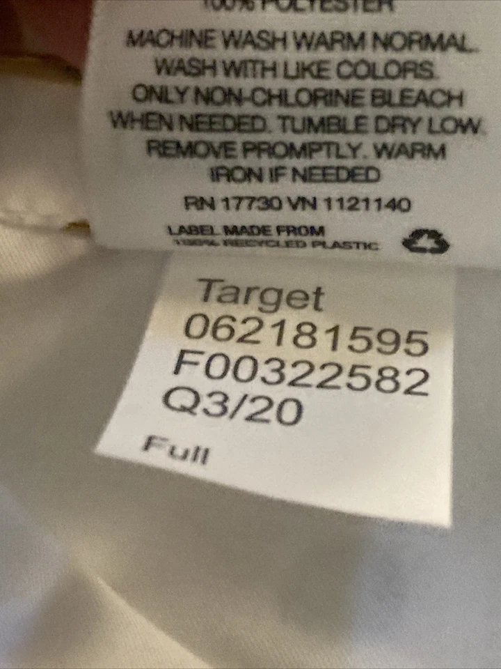 Sábana plana Room Essentials blanca con puntos dorados metálicos tamaño completo - NUEVA Foto 3 de 3