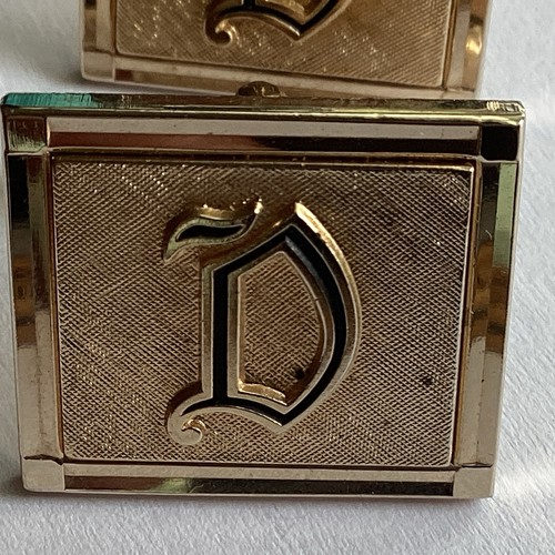 VTG Swank Gold Tone “D” Initial Cufflinks - Picture 4 of 6