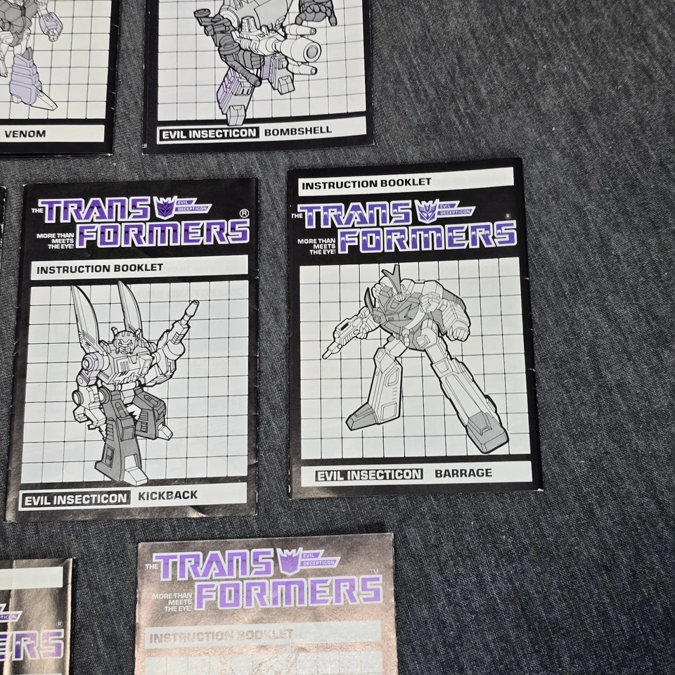 Lot Of 7 Vintage G1 Transformers Instruction Booklets Hasbro Great Condition  - Image 4 of 4