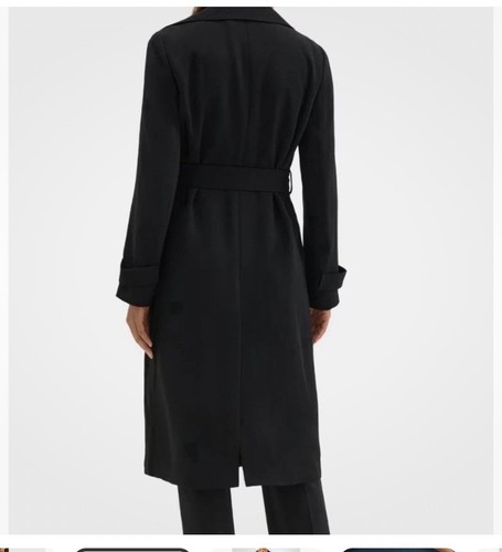 Theory Classic Crepe Relaxed Trench Coat in Black Size Medium Gently Used - Picture 2 of 7