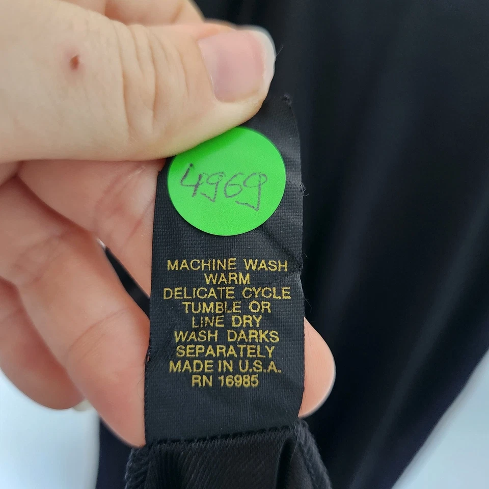 Maxi camisón lencería vintage Van Mode negro de nailon con ribete de encaje Foto 4 de 4