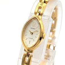 SEIKO 1E20-3840 Watch Quartz Ladies Gold Round Vintage Y2K