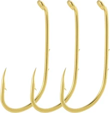 Dr.Fish 100 Pack Baitholder Hooks, Freshwater Fishing #2/0-100 Pack, Gold 