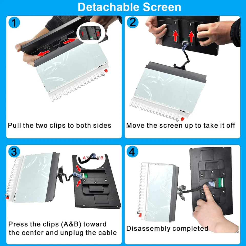 1 Din Android 13 Car Stereo Video GPS WiFi MP5 Player Radio 10.1" Touch Screen - Image 4 of 4