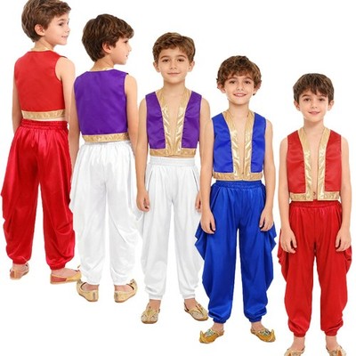 US Kids Boys Costumes Baggy Trousers Outfit Loose Set Elastic Waistband Cosplay