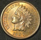 1907 Indian Head Cent GORGEOUS Uncirculated RB - HOT MIRRORS
