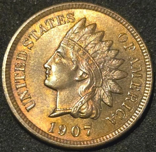 1907 Indian Head Cent GORGEOUS Uncirculated RB - HOT MIRRORS