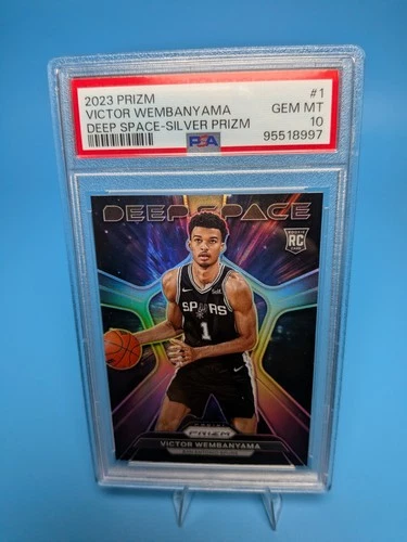2023-24 Panini Prizm Victor Wembanyama Deep Space Silver Prizm Rookie RC PSA 10