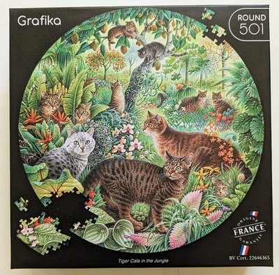 Grafika Puzzle Round 501 Teile - Tiger Cats in the Jungle