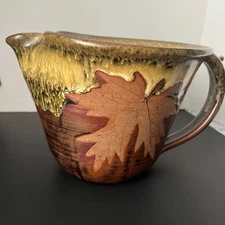 Robert Alewine Pottery Signed Large LEAF PITCHER Batter Bowl