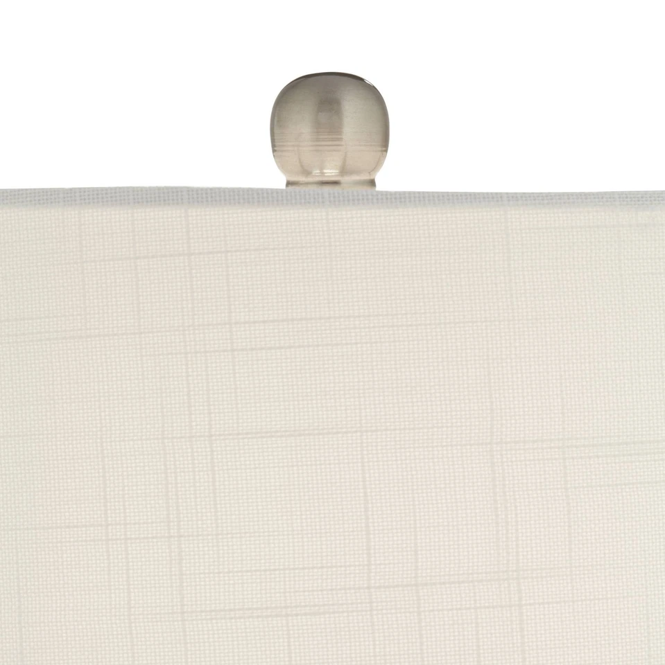 Juego de 2 lámparas de mesa costeras de vidrio transparente blancas para salón dormitorio Foto 3 de 4