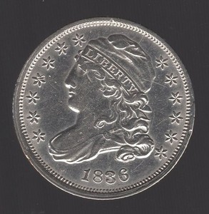 1836 silver CAPPED Bust DIME AU low mintage
