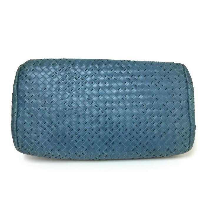 BOTTEGA VENETA Intrecciato Rome Bag Blue Leather Limited 300pcs Used thumbnail 3